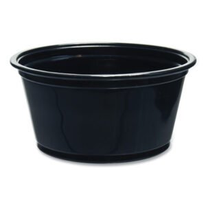 Dart Conex Complements Portion/Medicine Cups, 2 oz, Plastic, Black, 125/Bag, 20 Bags/Carton (DCC200PCBLK)