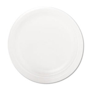 Dart Quiet Classic Laminated Foam Dinnerware Plate, 9" Dia, White, 125/pack (DCC9PWQRPK)