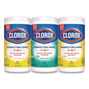 Clorox Disinfecting Wipes Value Pack, Household Essentials, 75 Count Pack of 3 CLO30208PK Clorox Disinfecting Wipes Value Pack, Household Essentials, 75 Count Pack of 3 CLO30208PK